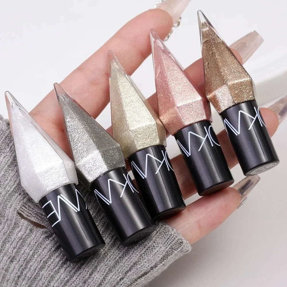 Diamond Shiny Eye Liners Eyeshadow Waterproof Silver Rose Gold Color Glitter Sequins Eyeliner Eye Shadow Makeup Beauty Cosmetics