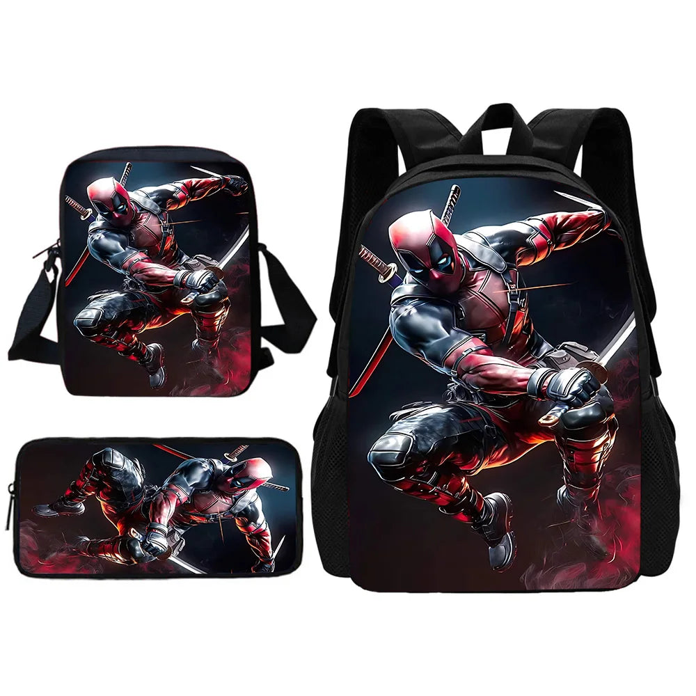 Deadpool Hero Pack – Bold Cartoon Backpack Set for Kids Who Love Action!