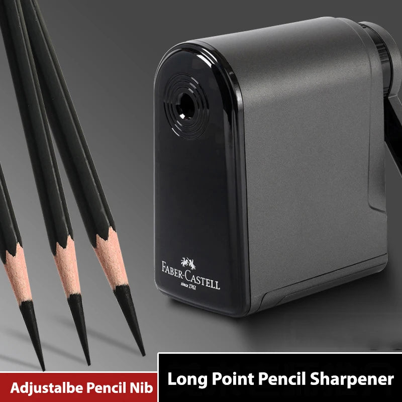 Faber-Castell Artist Long Point Sharpener – Manual Pencil Tool for Charcoal, Drawing & Sketching with Adjustable Tip Control