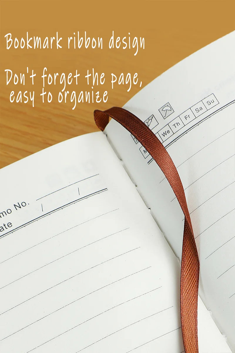 Vintage A5 leather notebook with personalized soft cover - perfect for business meetings and college life