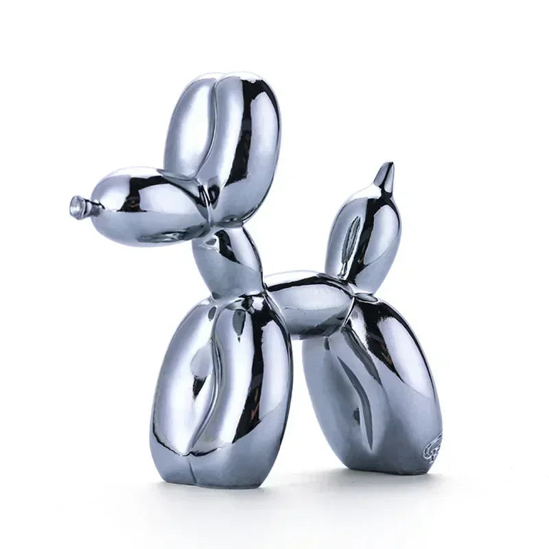 10cm 17cm Nordic Balloon Dog Sculpture Resin Animal Toy Statue Sculptures Figurine Crafts Home Decoration Room Desktop blue Gift