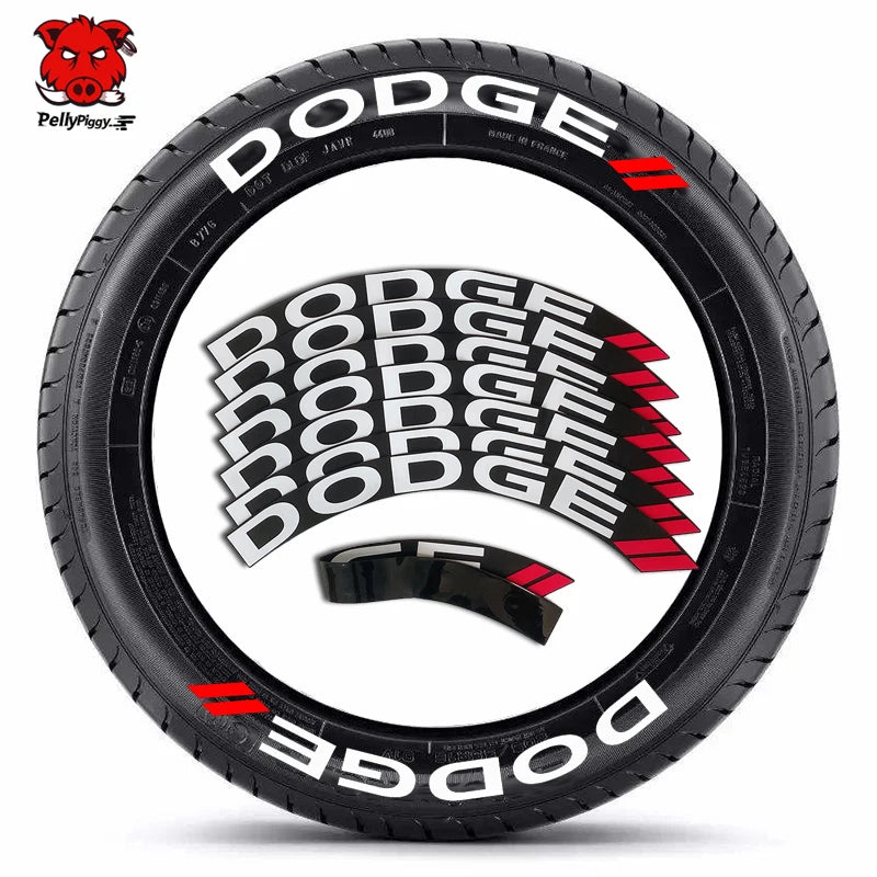 8pcs Car Tire Decals Car Tuning Universal 3D Permanent PVC Conjoined Letter Decals kit