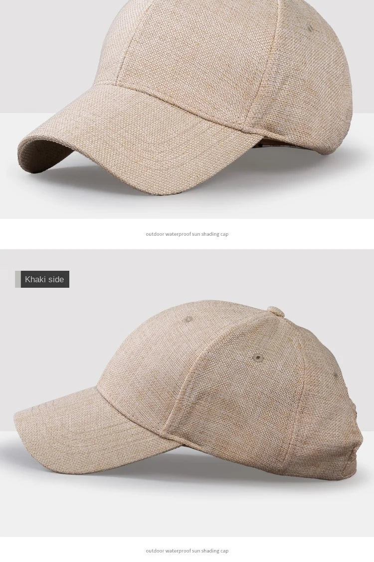 Oversize XXL Faux Linen Men Women Baseball Cap Breathable Woven Large Dad Hat Structured Sports Cap for Big Head 56-59cm 60-65cm