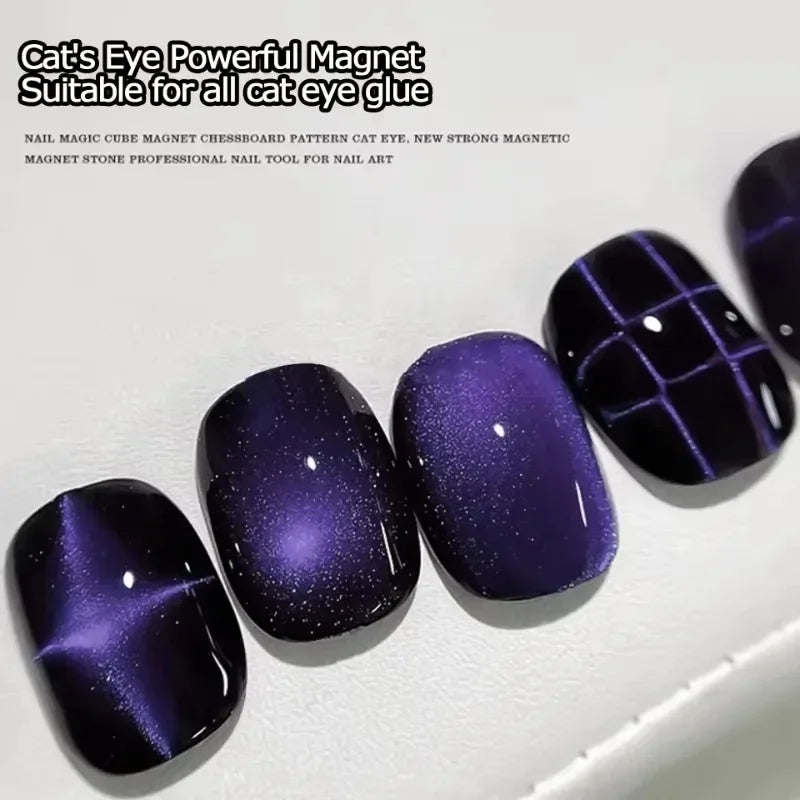 27PCS Nail Art Magnet Kit – Cube, Chessboard & Starlight Tools for Cat Eye Gel Polish Effects