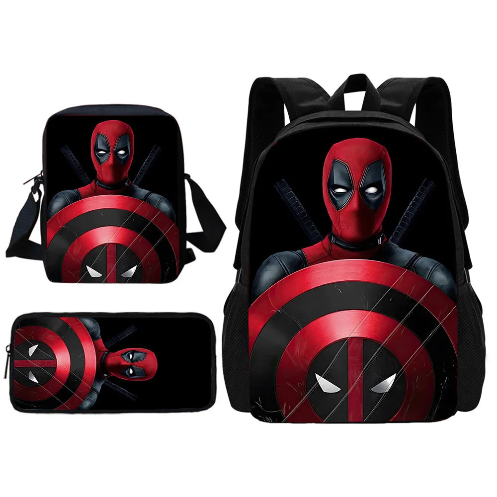 Deadpool Hero Pack – Bold Cartoon Backpack Set for Kids Who Love Action!