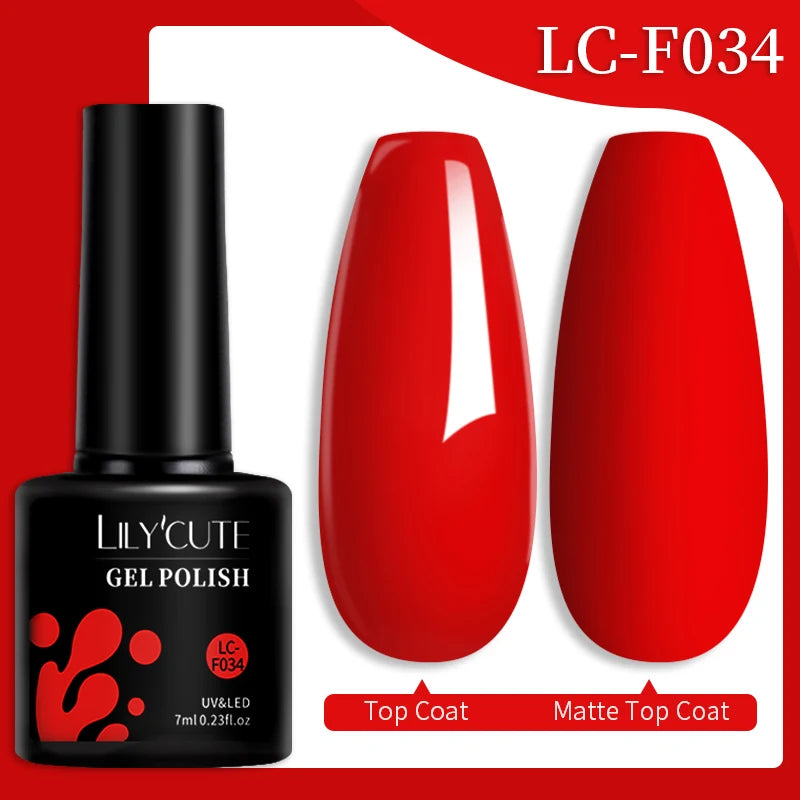 LILYCUTE Color Explosion – 184 Shades of Long-Lasting Gel Polish with Red Glitter Magic