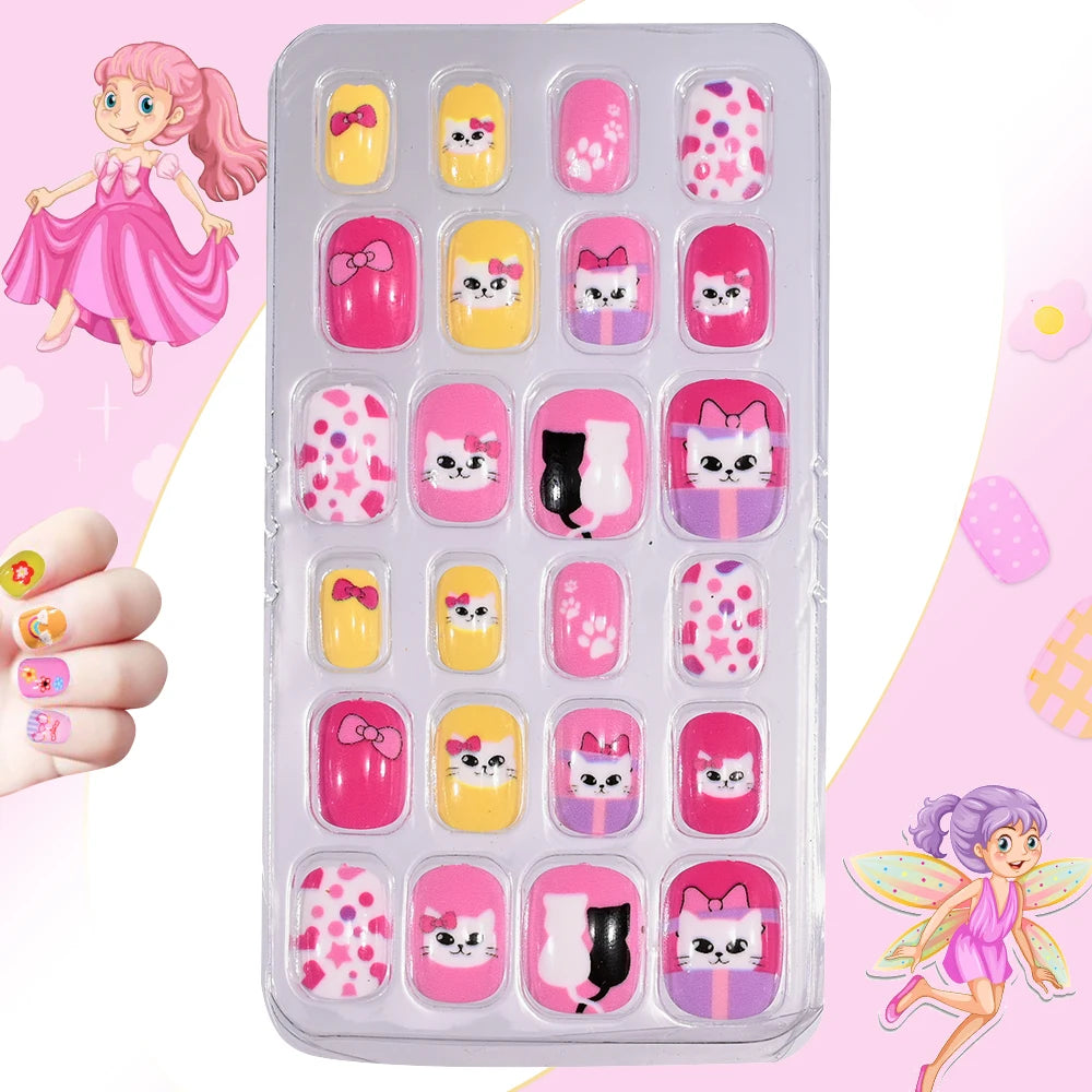 Magical Nail Party – 120PCS Cute Cartoon Nails for Girls with Colorful Festival Vibes