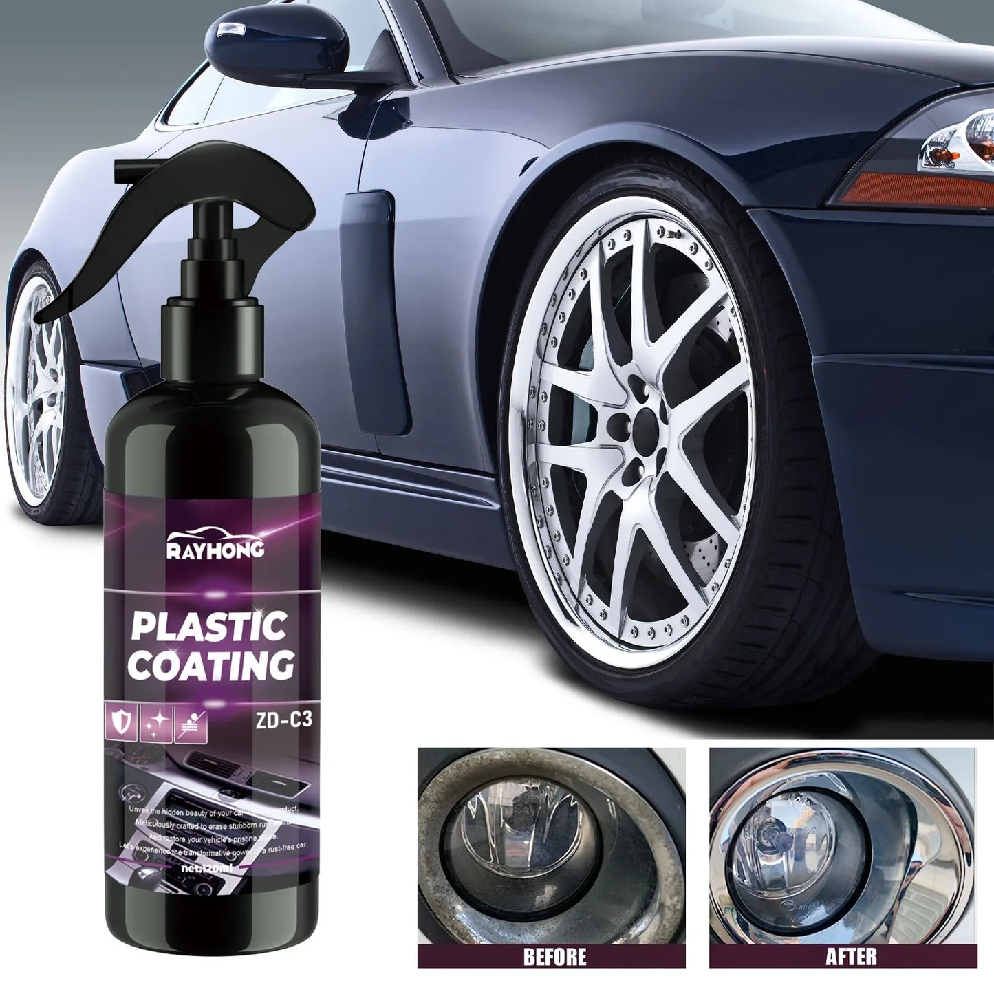 120ML Rust Removal Spray Wheel Cleaner Auto Paint Tyre Rims Care Tire Washer Car Maintenance Supplies Metal Polishing Car Rust