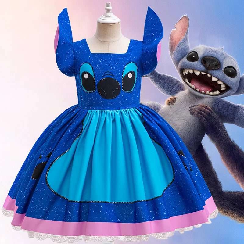 2Y-10Y Girl Dress Stitch Cosplay Costume Cartoon Cute Movie Same Dress Stage Performance Halloween Carnival Children's Dress up
