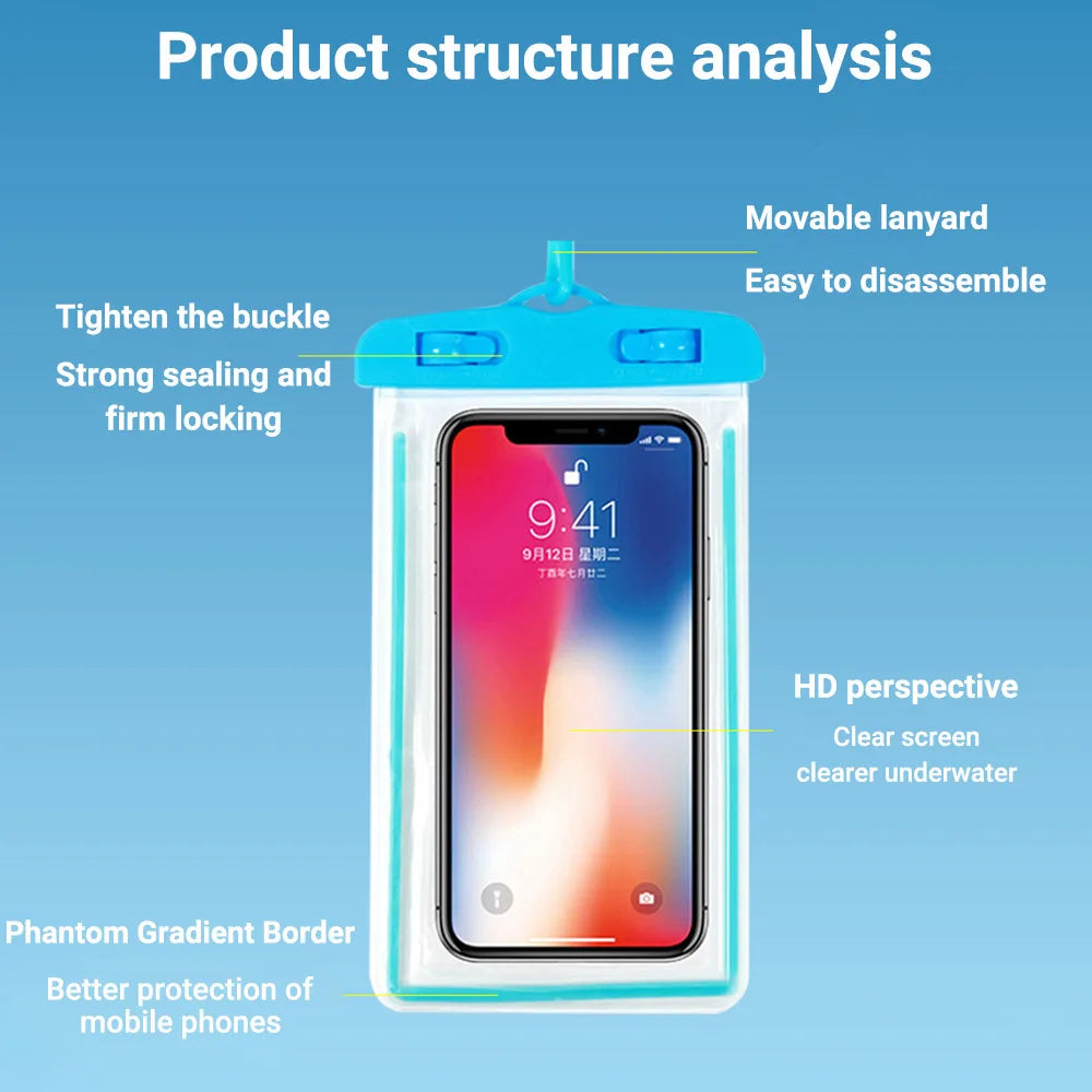Waterproof Phone Case Drift Diving Swimming Waterproof Bag for 6.5inch Mobile Cover Pouch Bag Case Underwater Dry Bag Case Cover