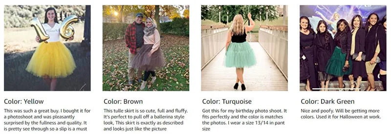 MisShow Women Tutu Short Skirt High Waist Mesh Soft Tulle Skirt Puffy Pettiskirt Prom Ball Gown Party Dance Tutu Dress
