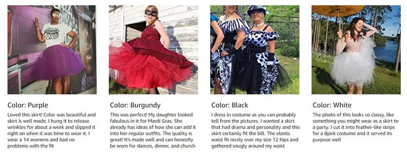 MisShow Women Tutu Short Skirt High Waist Mesh Soft Tulle Skirt Puffy Pettiskirt Prom Ball Gown Party Dance Tutu Dress