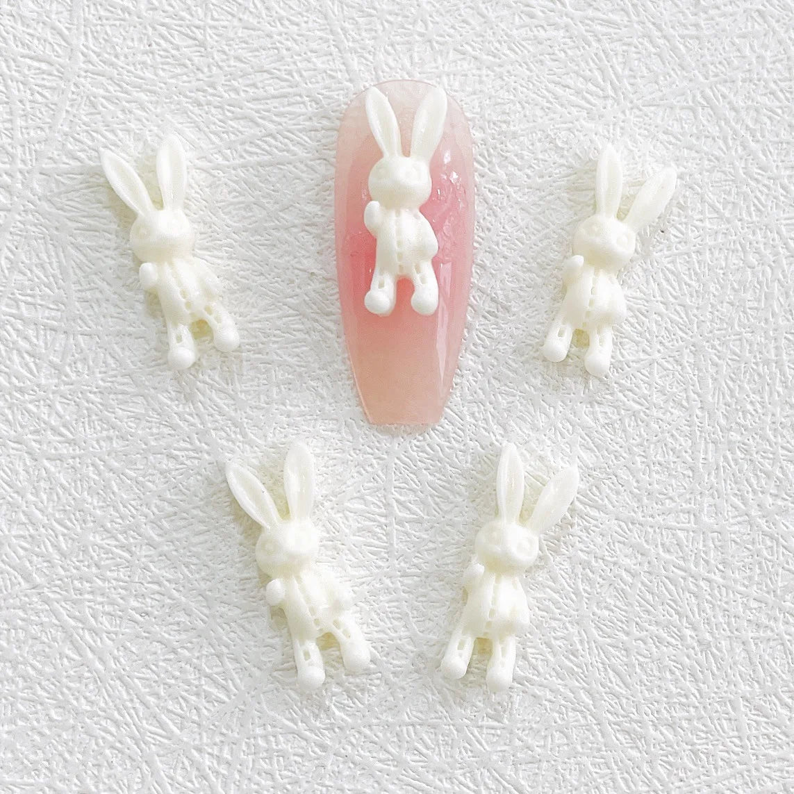Kawaii Bunny Nail Charms – 60PCS 3D Acrylic Set for Creative Nail Art