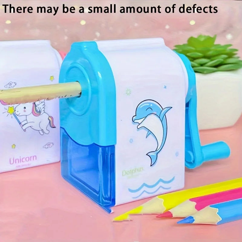 Lytwtw’s Unicorn & Dolphin Mechanical Sharpener – Cute Cartoon Pencil Sharpener for School, Office & Back-to-School Stationery