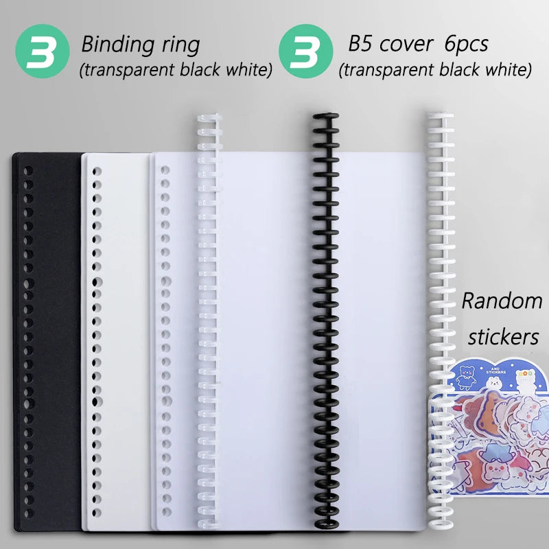 Multi-Hole Transparent Binder Covers – A4 Loose-Leaf PP Matte & Film Discbound Options for School, Office & Creative Journaling