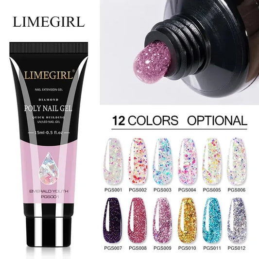 ColorPop Builder Gel – 15ml Poly Nail Extension Set with 24 UV-Cured Shades for DIY Nail Art