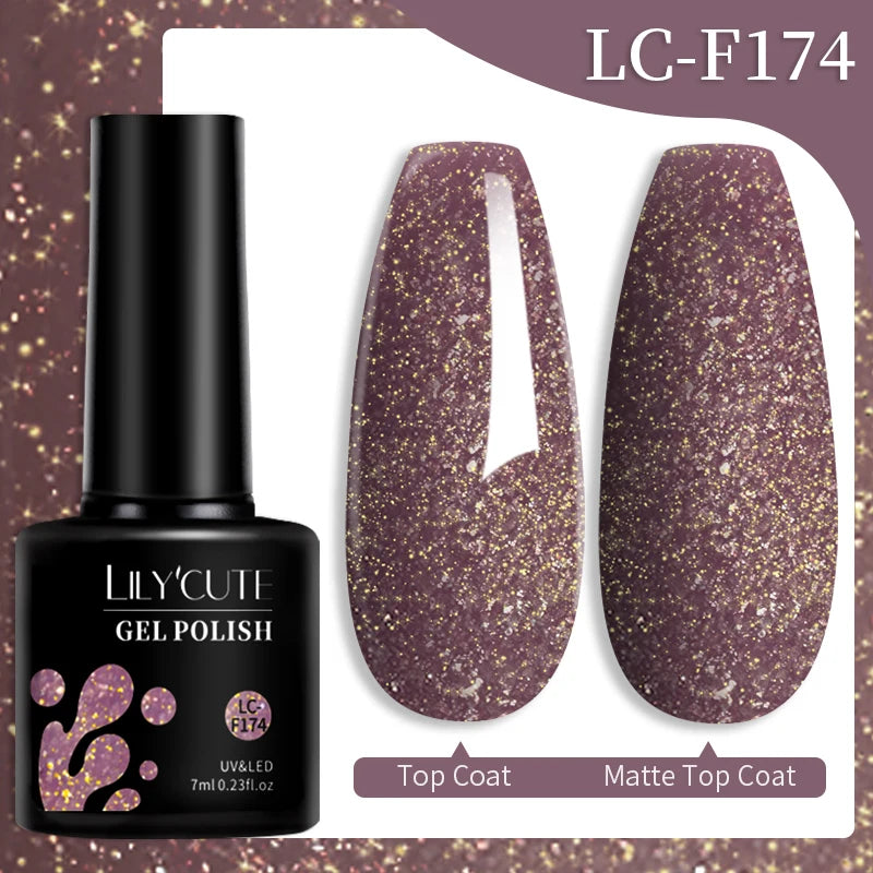 LILYCUTE Color Explosion – 184 Shades of Long-Lasting Gel Polish with Red Glitter Magic