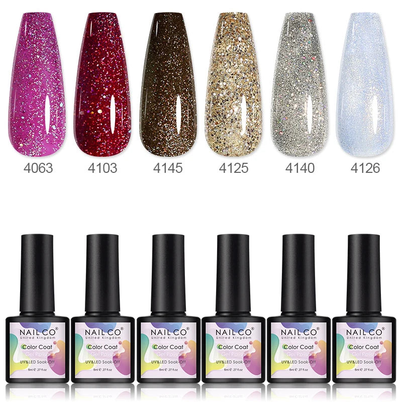 NAILCO Nail Art Dream Set – 6pcs Gel Lacquer for Bold, Glossy Looks
