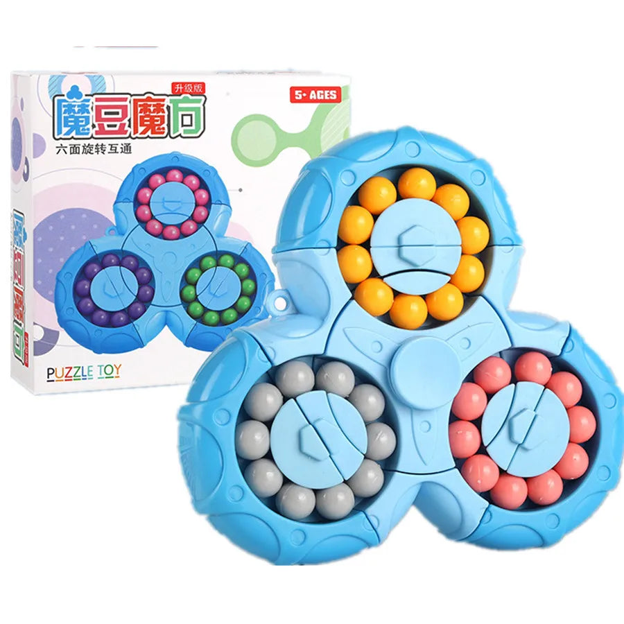 Magic Bean Cube Finger Gyro Rotating Antistress Relieve Anxiety Develop Intelligence Decompression Fidget Toy Adults Kids Gift