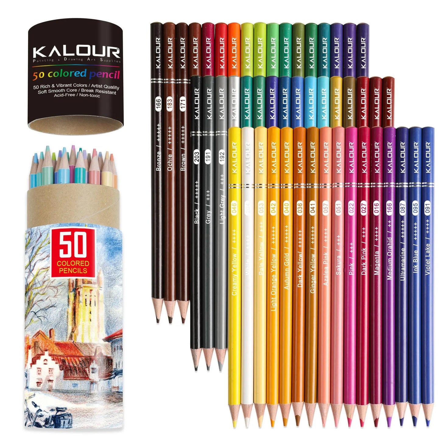 50 Pcs Color Pencil Set Professional Art Hand-Painted Graffiti Oily Color Pencils School Painting Art Supplies