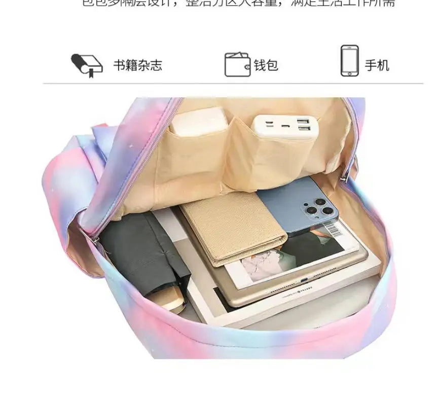 Lilo & Stitch Cartoon Backpack Set – 3-Piece Schoolbook Combo with Lunch Bag for Kids & Teens