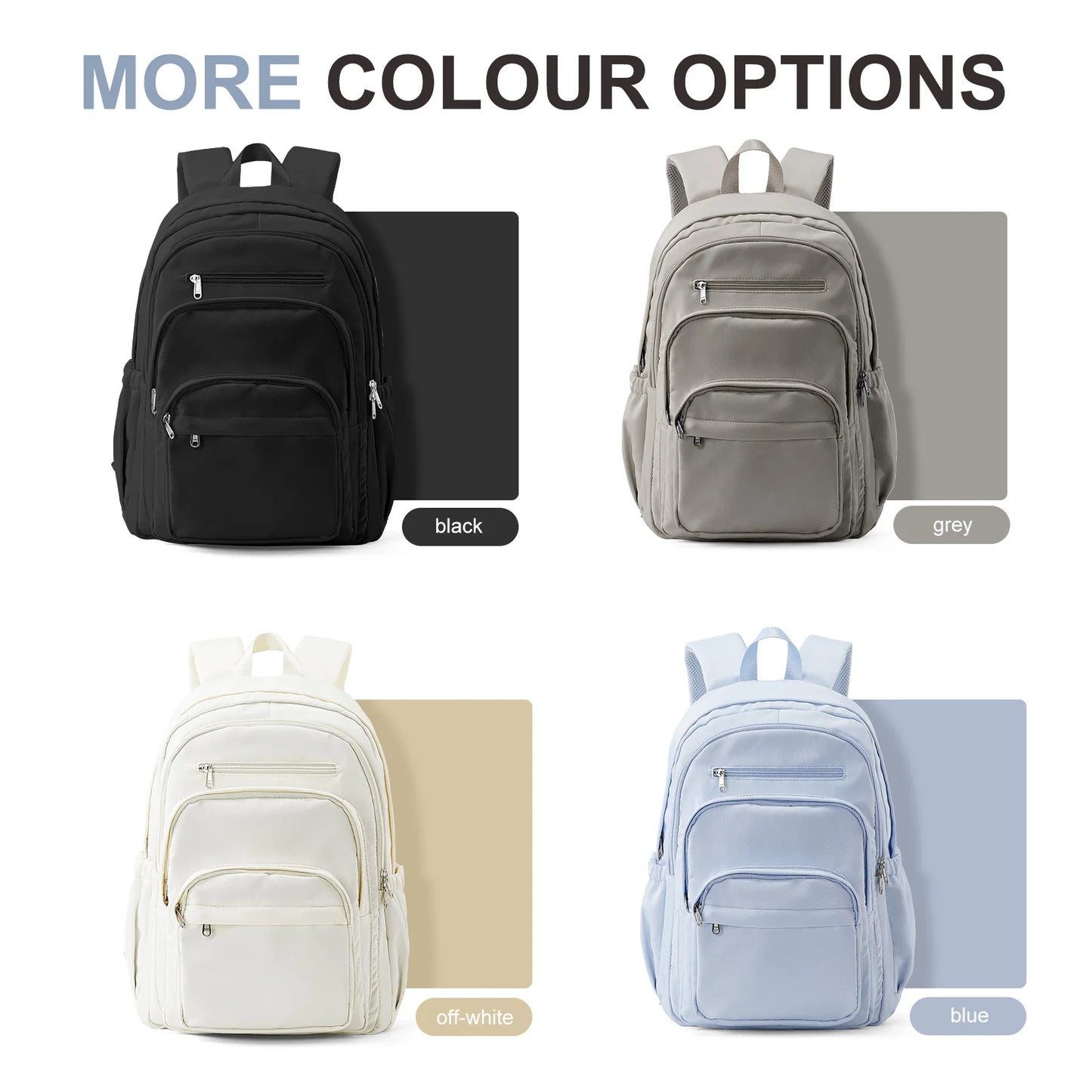 Light Blue Nylon Backpack – Stylish, Smart & Built to Carry On!