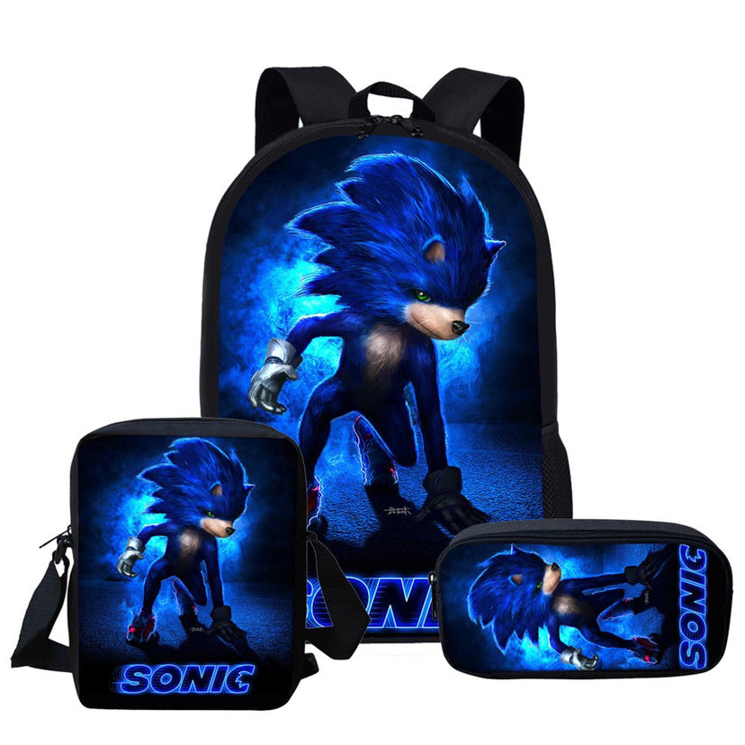 Sonic Speedster School Backpack – Anime Cartoon Schoolbag for Boys & Girls in Primary & Middle School