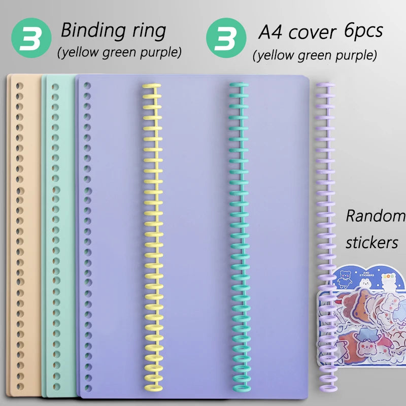 Multi-Hole Transparent Binder Covers – A4 Loose-Leaf PP Matte & Film Discbound Options for School, Office & Creative Journaling
