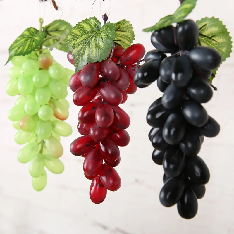 12/18/22/36/45/60/85/110 Heads Black Red Green Purple Hanging Artificial Grapes Photography Props Decoration Fake Fruits