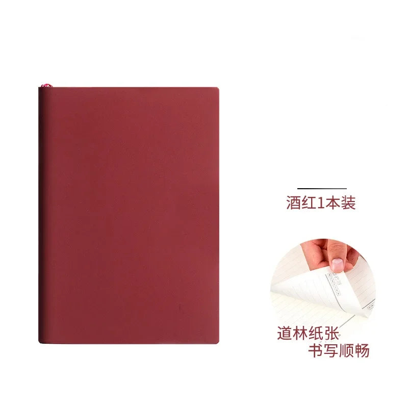 A5 Soft Leather Notebook with 120 Inner Pages, Waterproof Cover and Comfortable Touch