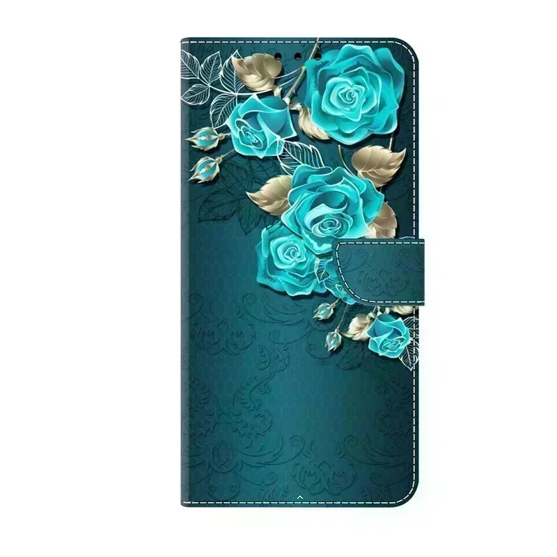 For Samsung S24 FE SM-S721B Case Painted Pattern Wallet Flip Book Cover on For Samsung Galaxy S 24 FE S24FE SM-S721N Case Fundas