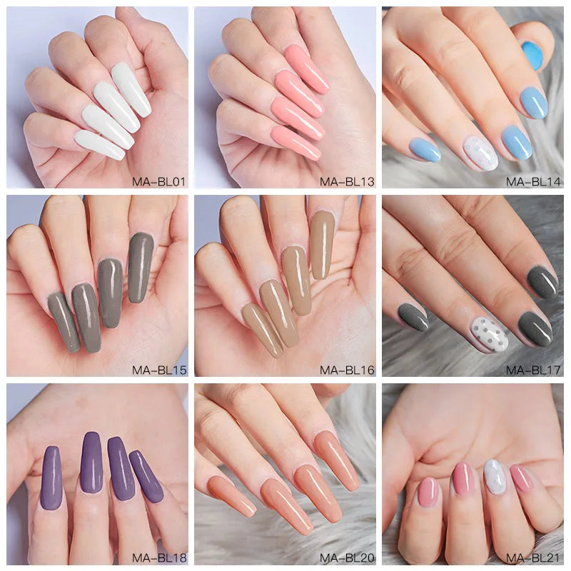 8 Colors Dip Powder Nail Set – Classic Nude Pink & Glitter Collection for DIY Salon Nails