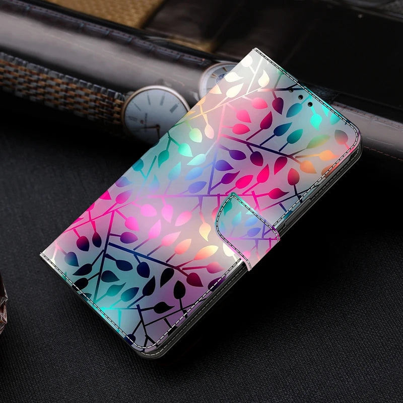 For Samsung S24 FE SM-S721B Case Painted Pattern Wallet Flip Book Cover on For Samsung Galaxy S 24 FE S24FE SM-S721N Case Fundas