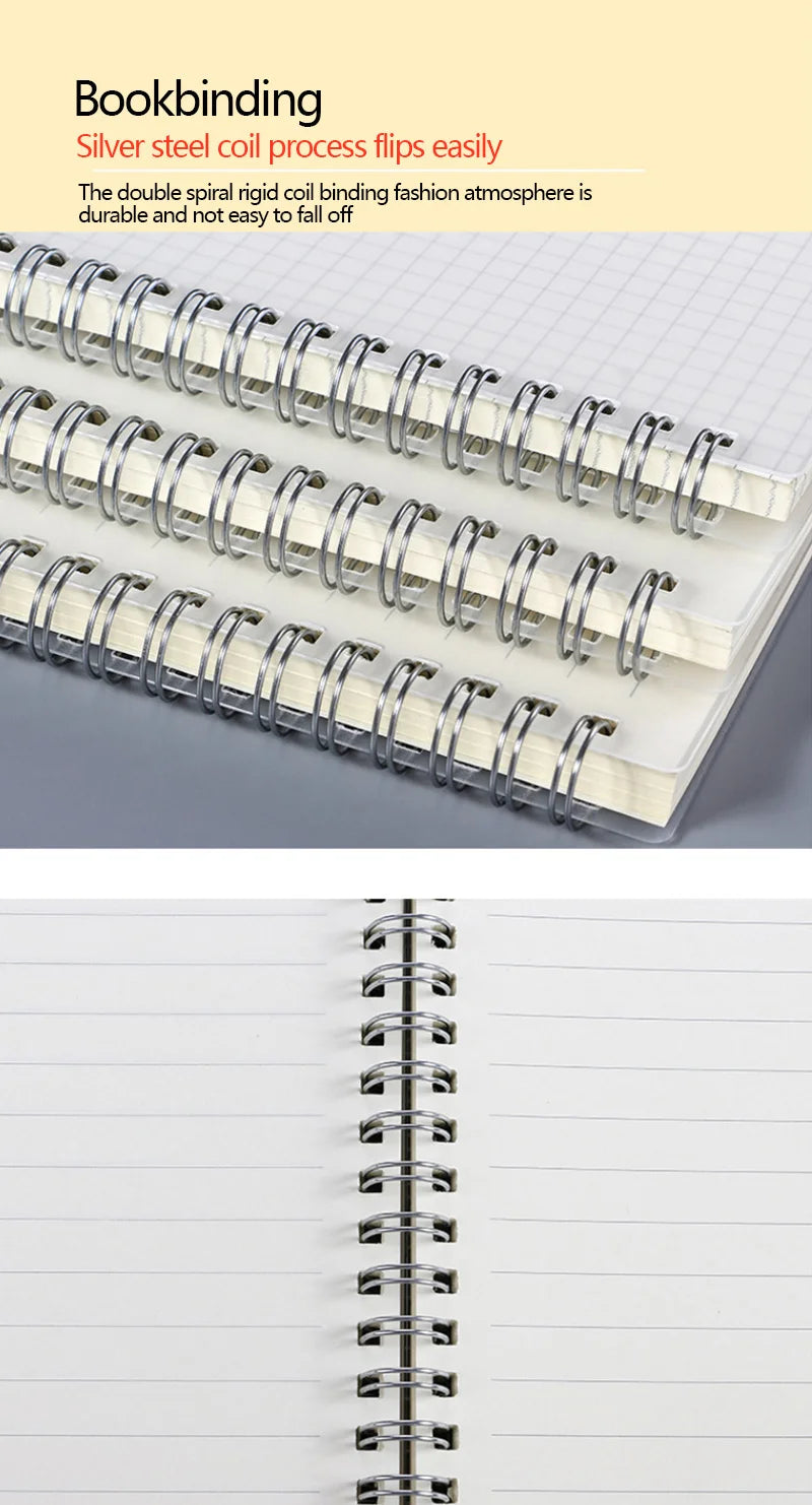 A5/B5 Notebook Spiral book coil Planner Lined Blank Grid Paper Journal Diary Sketchbook For School Supplies Stationery Office