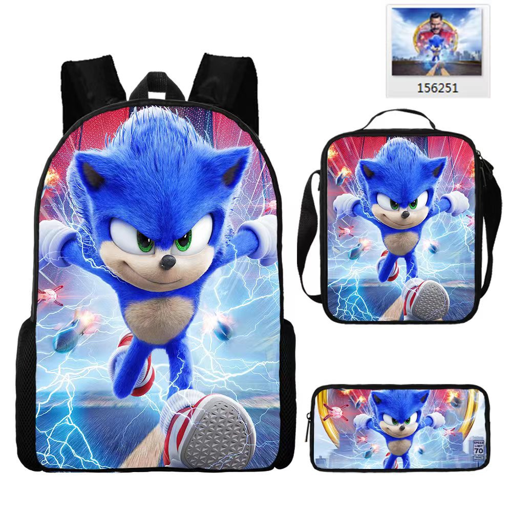 Sonic Speedster School Backpack – Anime Cartoon Schoolbag for Boys & Girls in Primary & Middle School