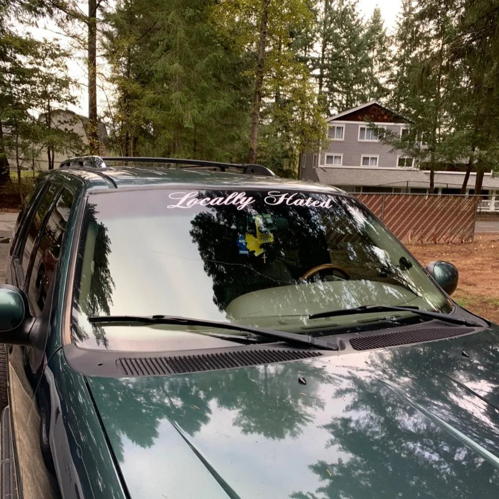 LOCALLY HATED Car Stickers Waterproof Auto Front and Rear Windshield Decoration Self-adhesive Decals Letter Vehicle Accessories