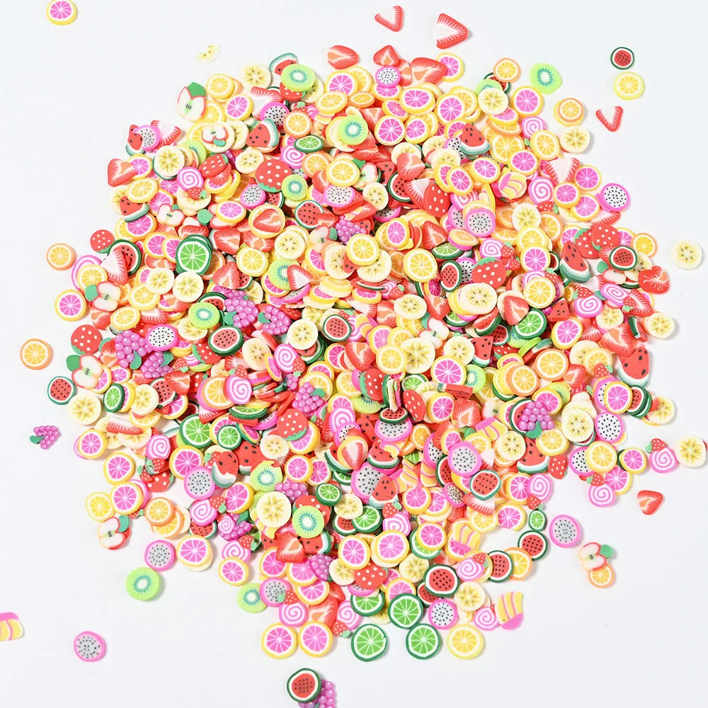 Fruit Nail Art Decoration Kit – 1000 Pcs Mixed Clay Slices for Nails, Crafts & More