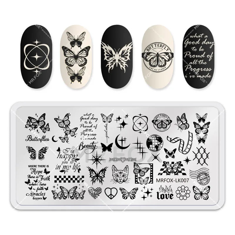 Pro Stainless Steel Nail Image Plate – Rectangle Template for Crisp Designs