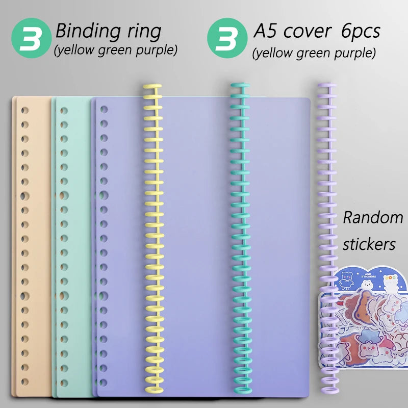 Multi-Hole Transparent Binder Covers – A4 Loose-Leaf PP Matte & Film Discbound Options for School, Office & Creative Journaling