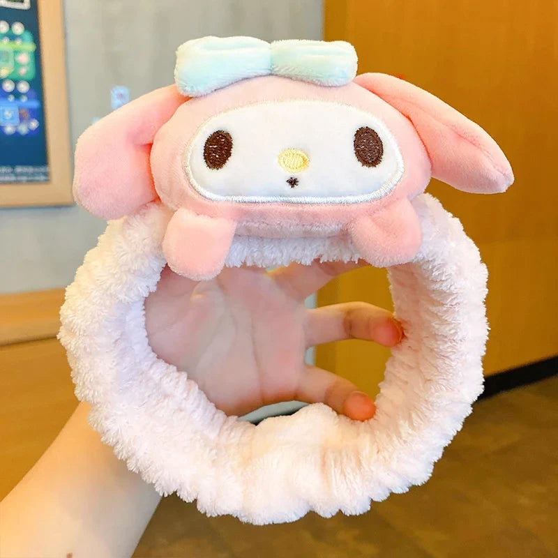 Kawaii Kuromi & Melody Face Wash Hairband – Cute, Comfy & Non-Slip!