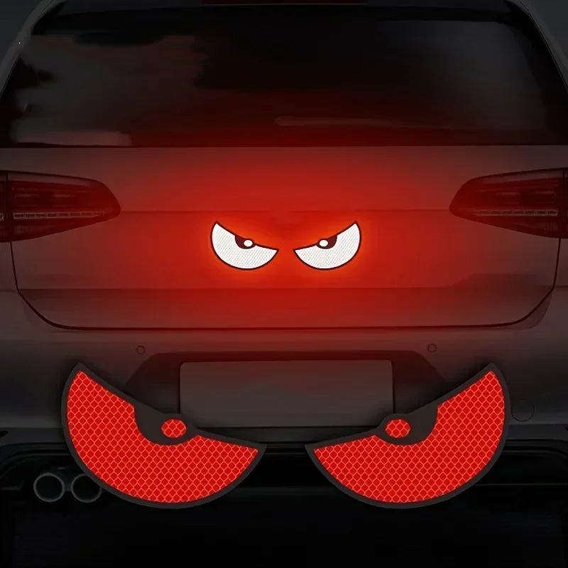 Auto Reflective Stickers Car Stickers Safety Warning Tape Devil Eye Stickers Night Driving Safety Decals Car Sticker Accessories