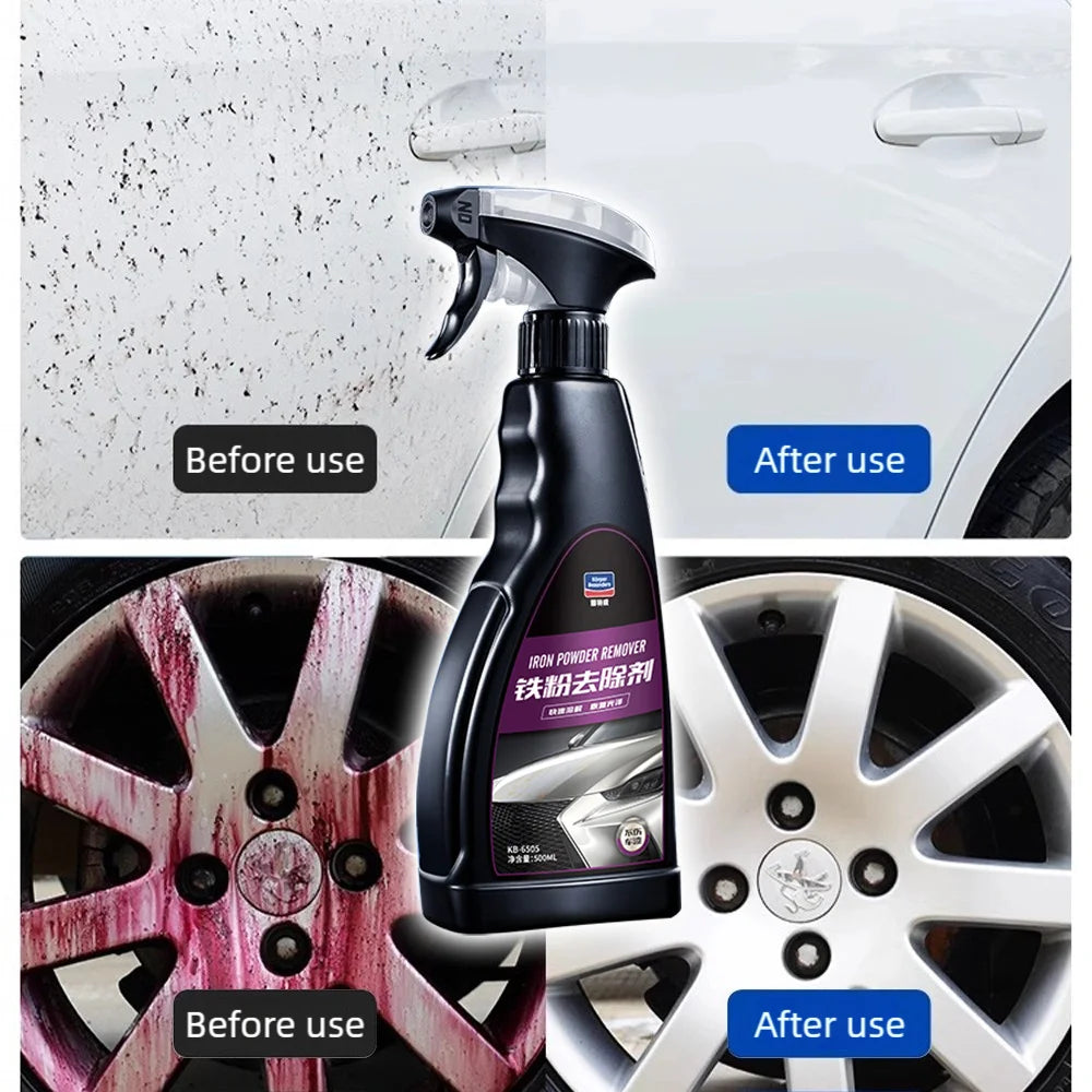 500ml Powerful Car Iron Contaminant Remover Effectively Removes Yellow Black Spots Rust Stains  Paint-Safe Decontamination Clean