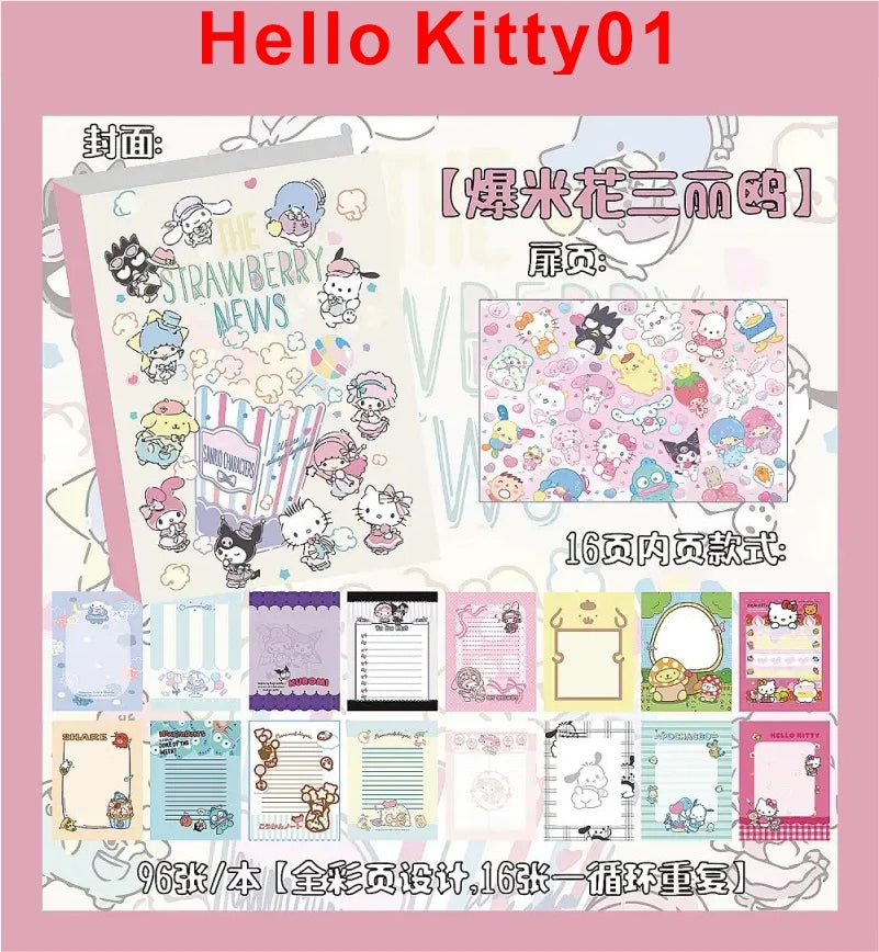 Hello Kitty x Hangyodon A5 Notebook – Full-Color Cartoon Journal with Hard Cover & Kawaii Vibes