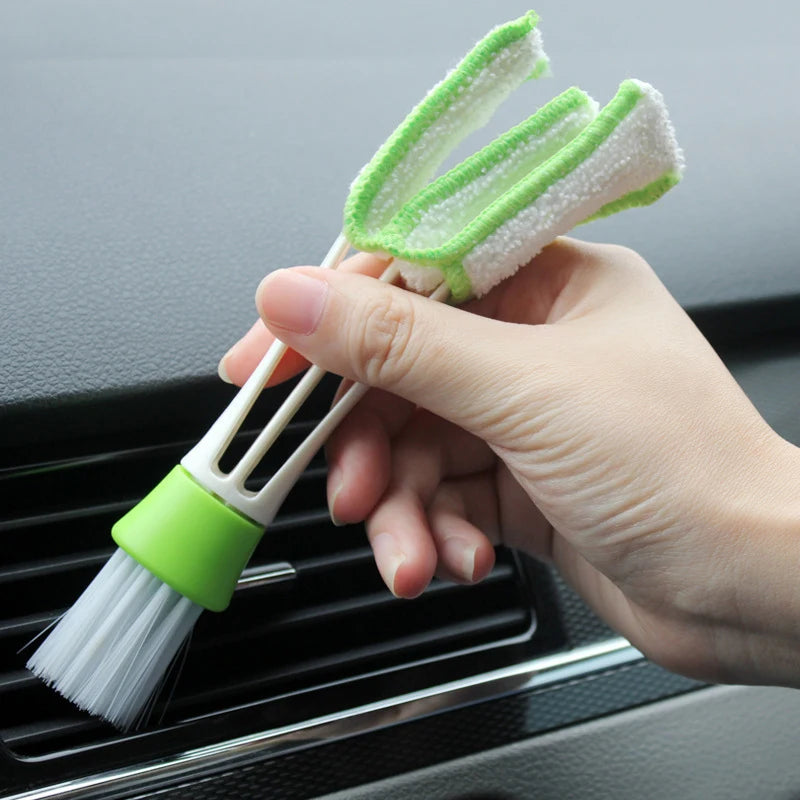 Car Air Vent Double Head Brushes Multifunction Auto Air Conditioner Car Cleaning Tools Dusting Interior Detailing Tool Brush