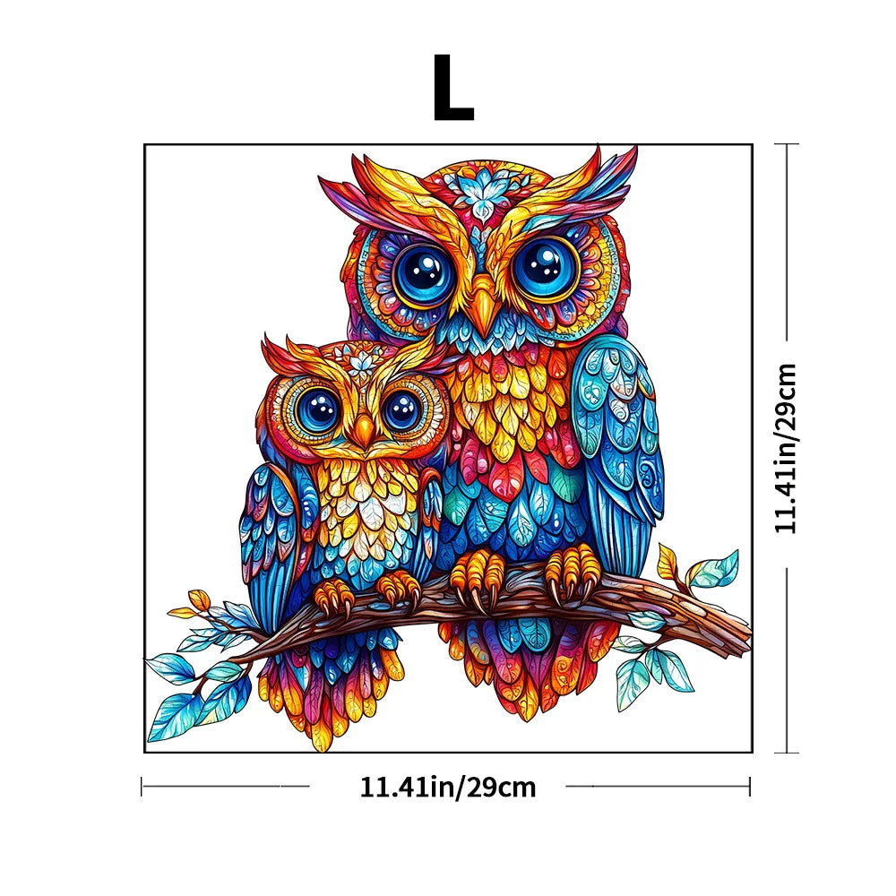 Wooden Puzzles for Adults - Embossed Owl Wooden Jigsaw Puzzle: Unique Shape, Premium Craftsmanship | Ideal Family Gift & Wall Ar