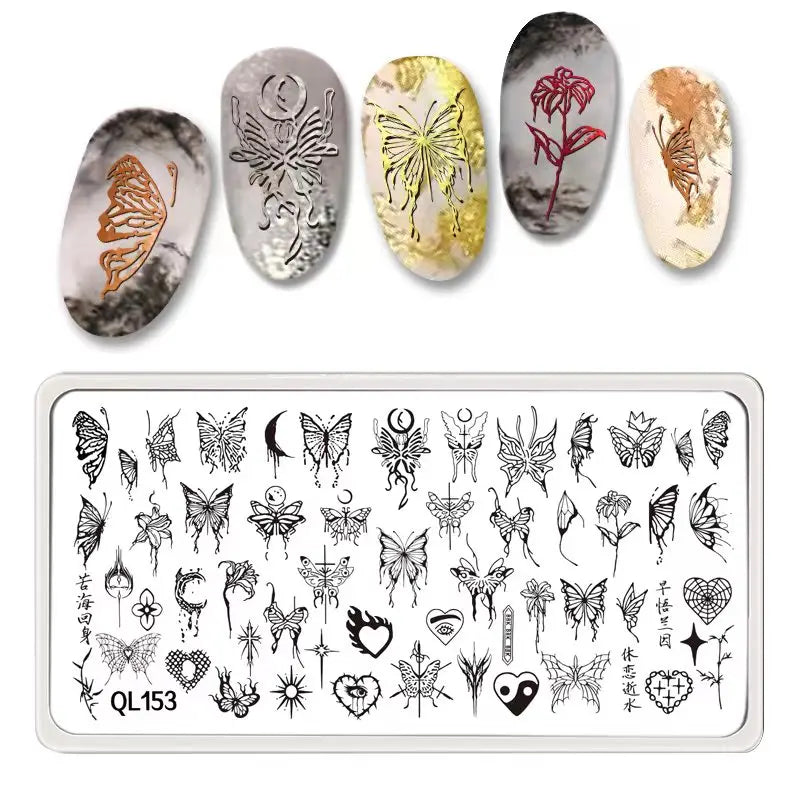 Pro Stainless Steel Nail Image Plate – Rectangle Template for Crisp Designs