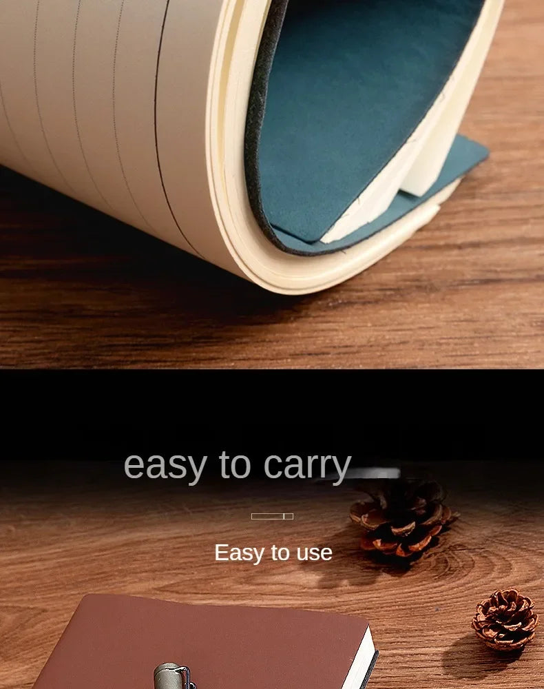 A5 Soft Leather Notebook with 120 Inner Pages, Waterproof Cover and Comfortable Touch