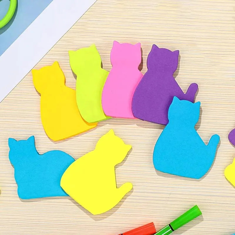 6pcs Cat PET Transparent Memo Sticky Note Paper Daily To Do It Check List Paperlaria School Stationery