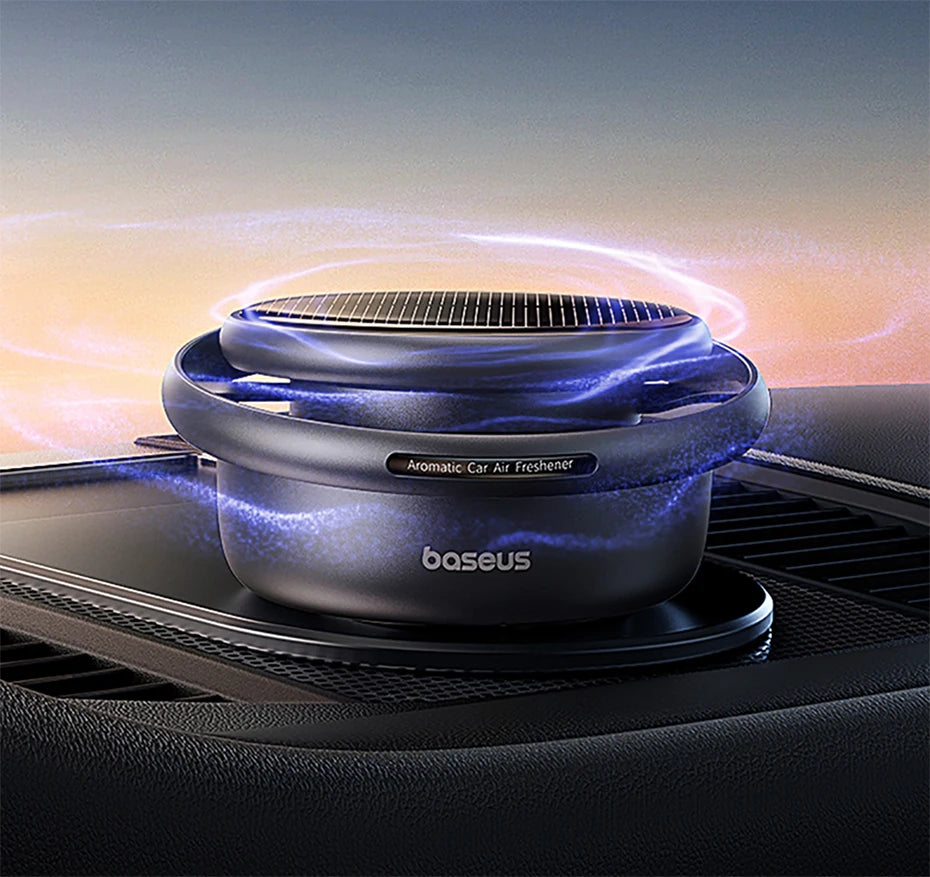 Baseus Solar Car Air Freshener Auto Flavoring Ornament Perfume Decor Interior Car Accessories Rotating Aromatherapy Oil Diffuser