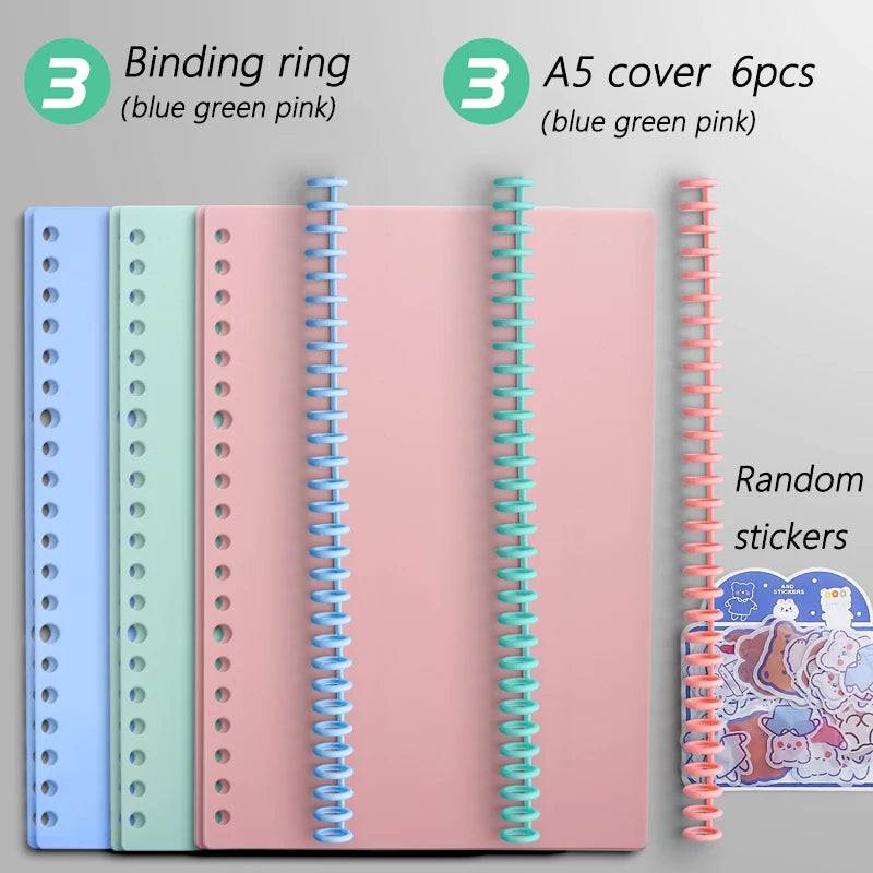 Multi-Hole Transparent Binder Covers – A4 Loose-Leaf PP Matte & Film Discbound Options for School, Office & Creative Journaling